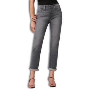 Hudson Crop Jeans Straight-Leg Cut High Rise Durable Denim Gray Women's 25 NWT